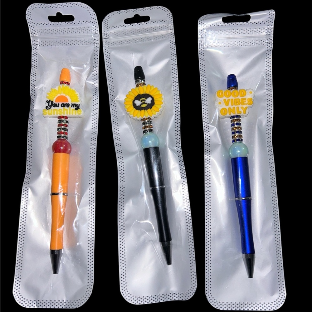 Set of 3 Decorative Sunshine & Good Vibes Pens
